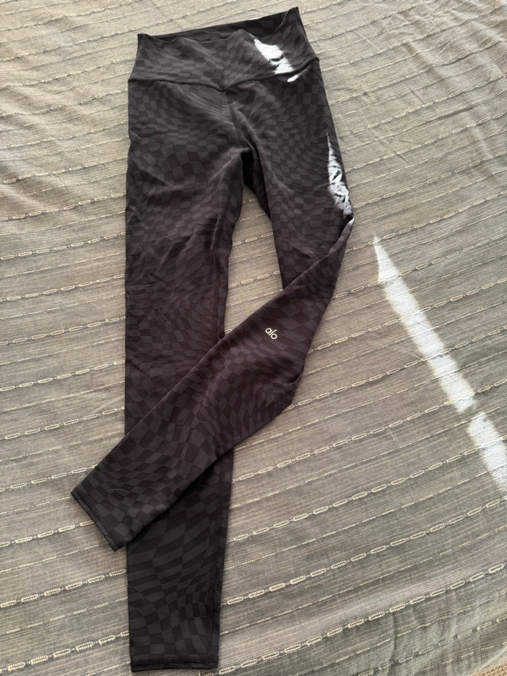 ALO Yoga Black Checkerboard High-Rise Leggings